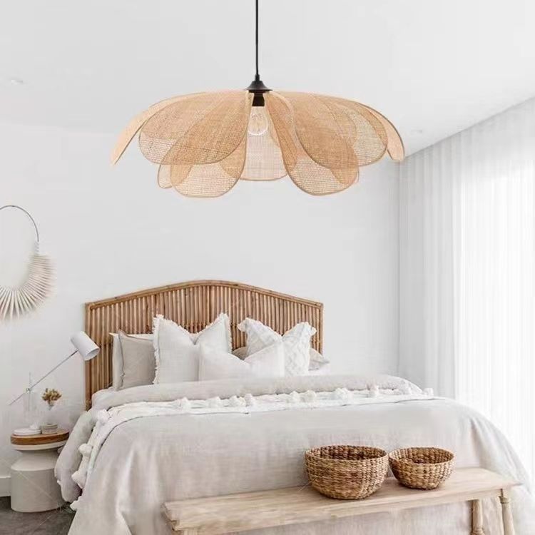 Creative Handmade Rattan Petal Chandelier