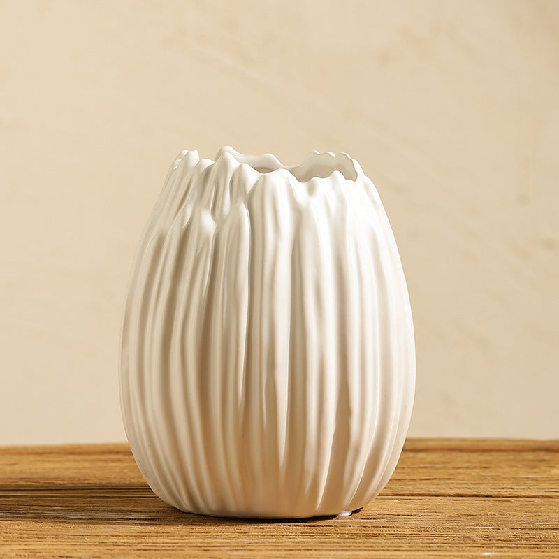 Zen Shell-shaped Ceramic Vase Decoration Furnishings