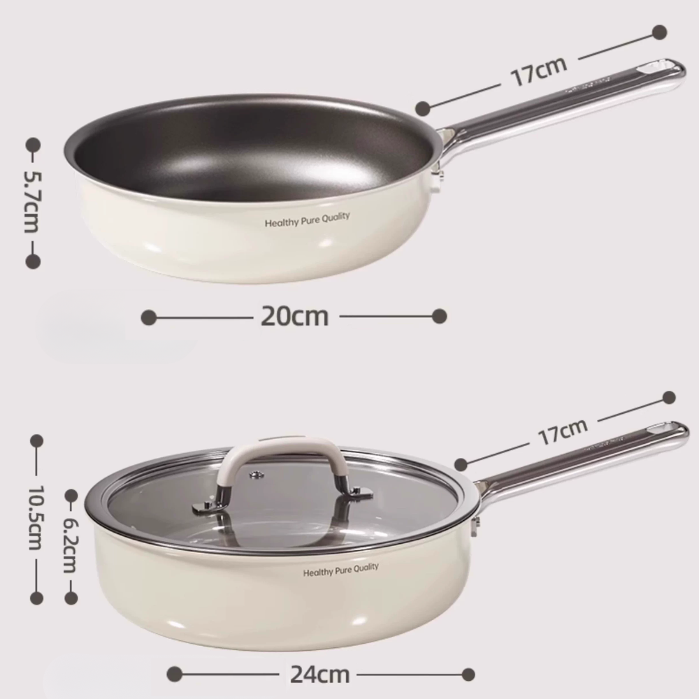 Titanium Ceramic Non-Stick Frying Pan - Deepened Cooking Pot