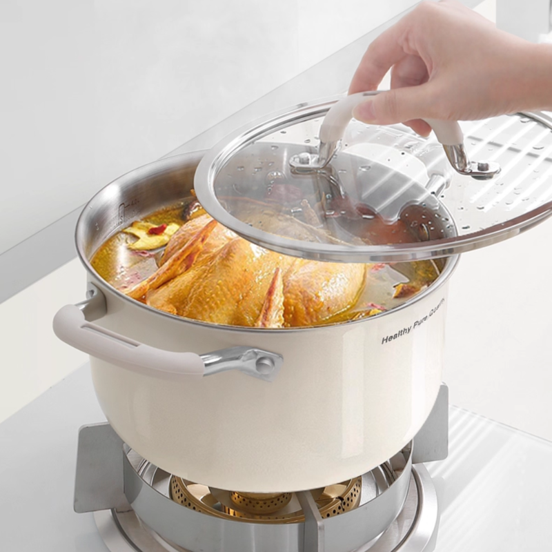 Ceramic 316 SS Soup Pot - Multi-Stove Induction & Gas
