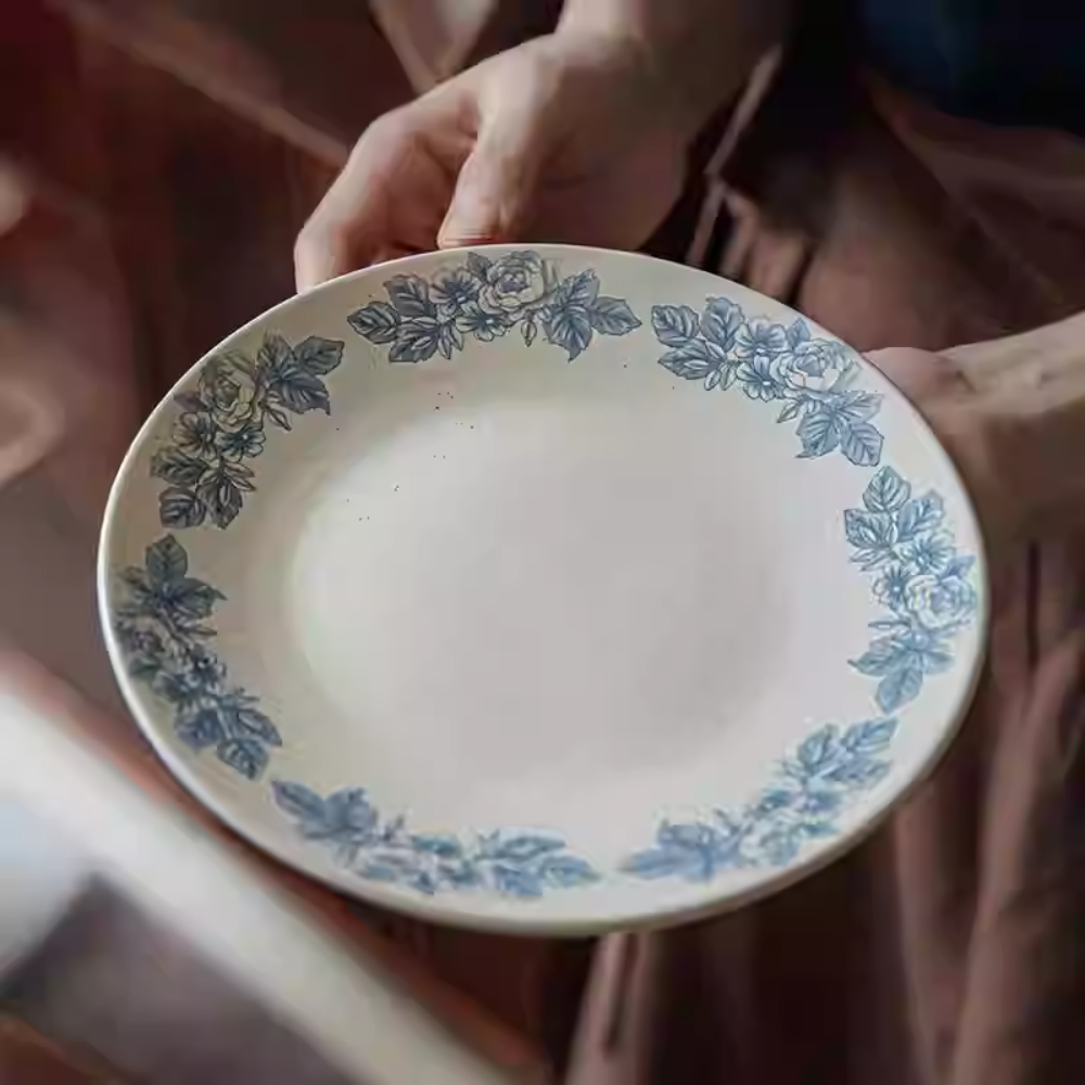 French Retro Ceramic Plate - Dessert, Cake & Breakfast