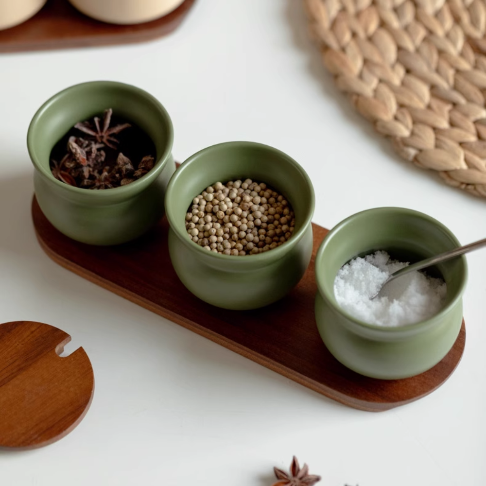 Nordic Ceramic Seasoning Jar Set - Kitchen Salt Shaker
