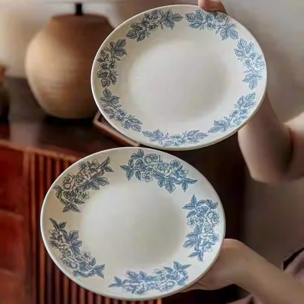 French Retro Ceramic Plate - Dessert, Cake & Breakfast
