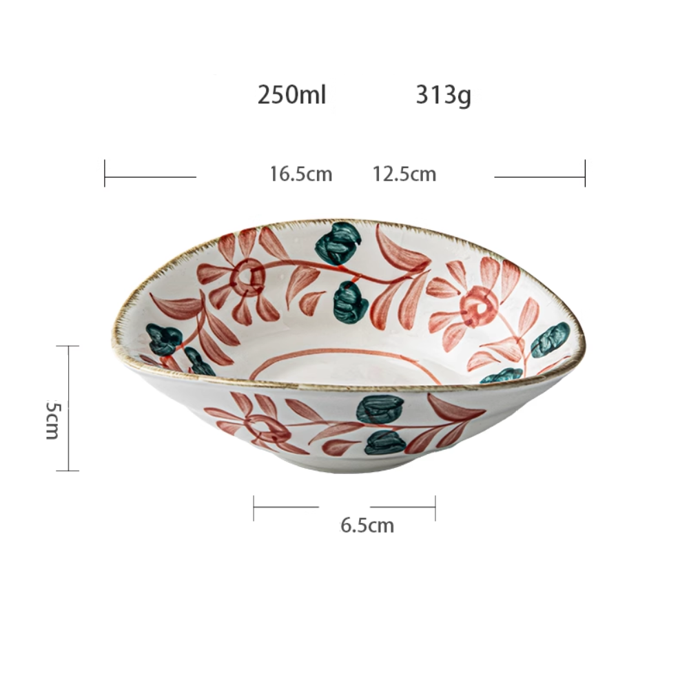 Japanese Hand-Painted Shallow Bowl - Appetizer & Dessert