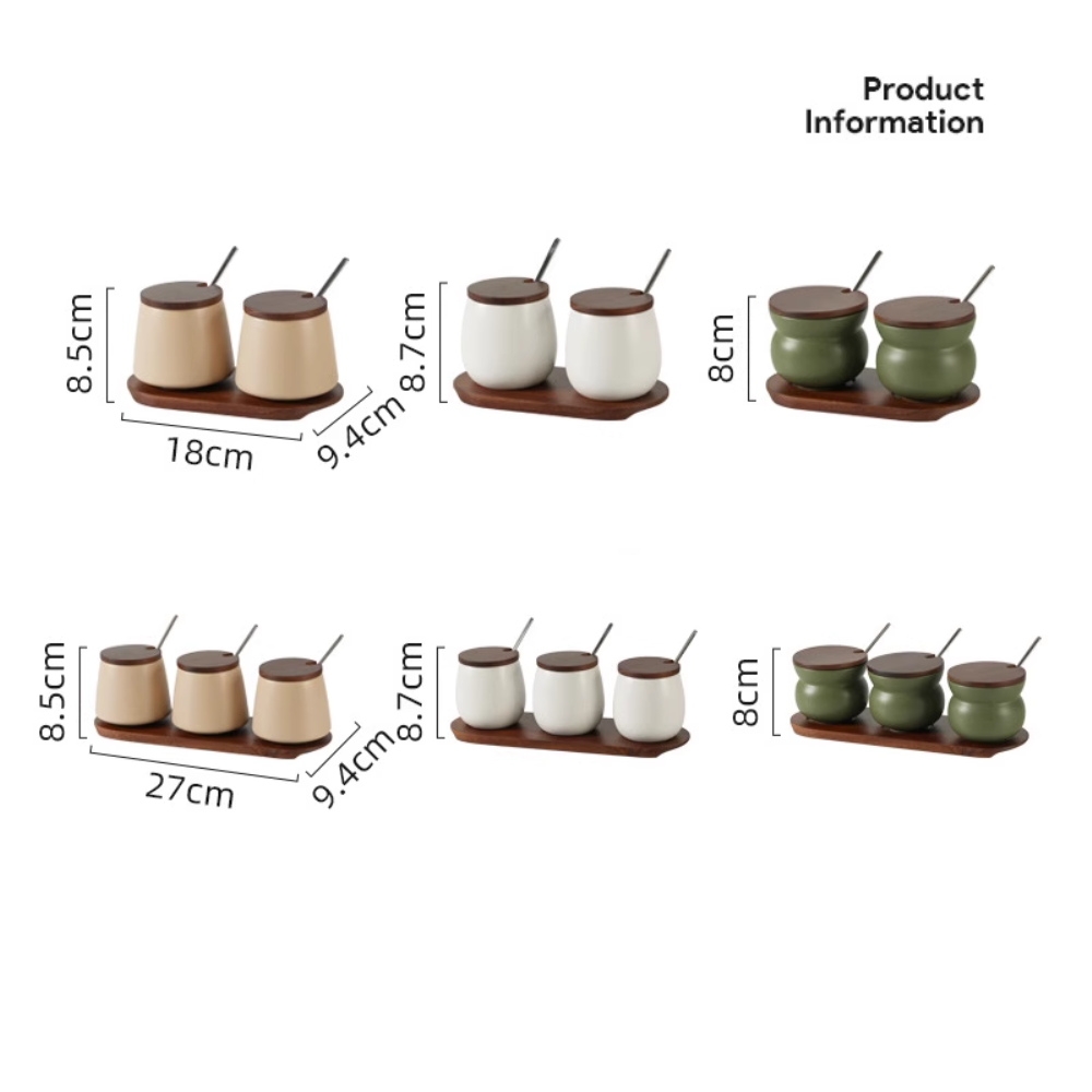 Nordic Ceramic Seasoning Jar Set - Kitchen Salt Shaker