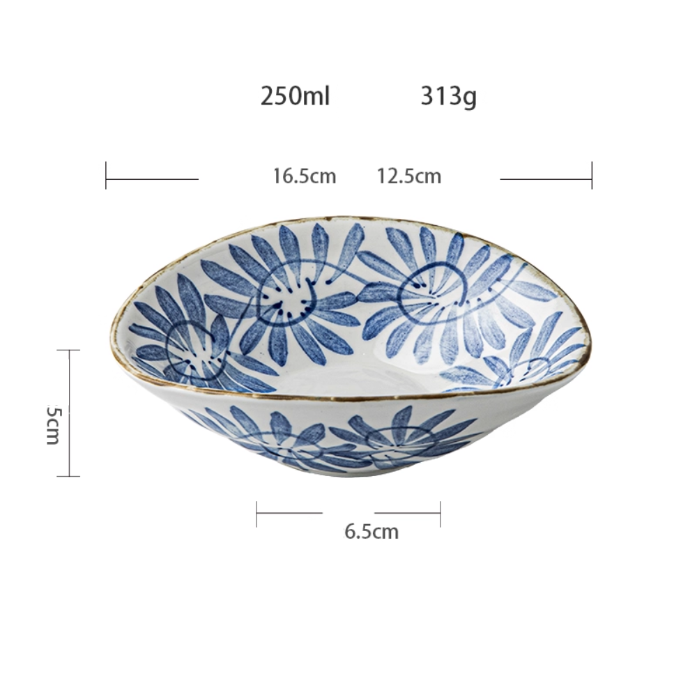 Japanese Hand-Painted Shallow Bowl - Appetizer & Dessert