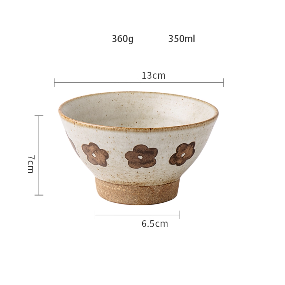 Japanese Handmade High-Footed Bowl 5" - Retro Stoneware