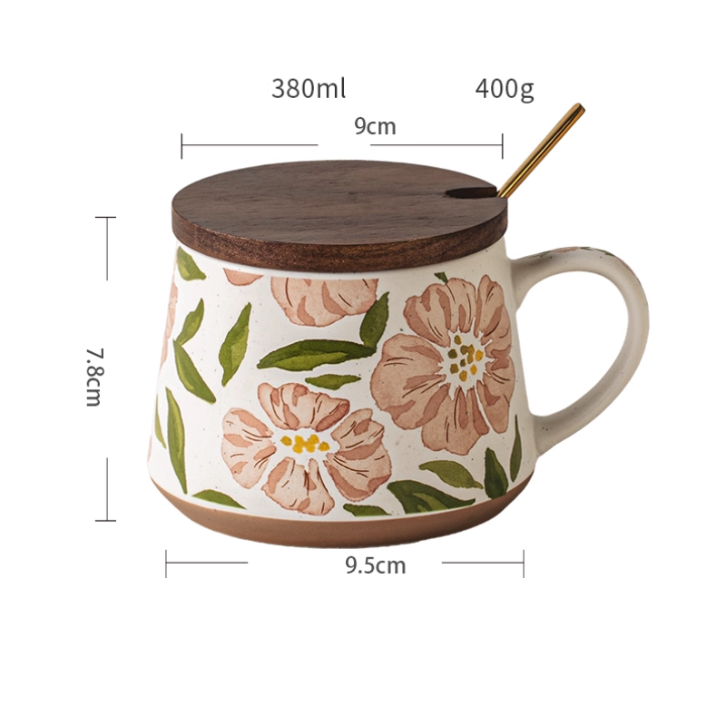 Super Beautiful Floral Ceramic Mug - Coffee & Water Cup
