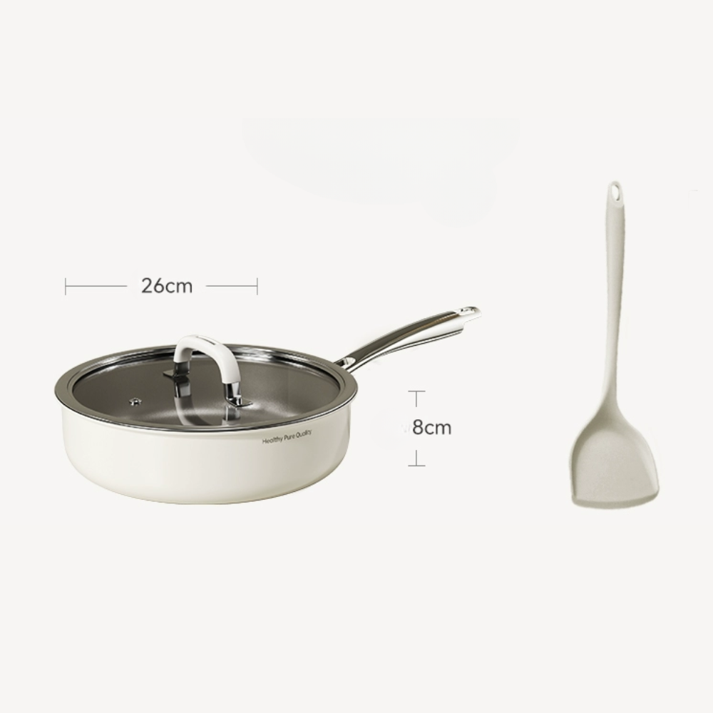 Titanium Ceramic Non-Stick Frying Pan - Deepened Cooking Pot