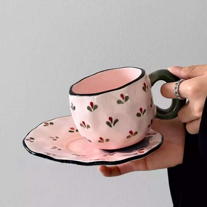 Vintage Floral Coffee Cup & Saucer - Hand-Painted Gift