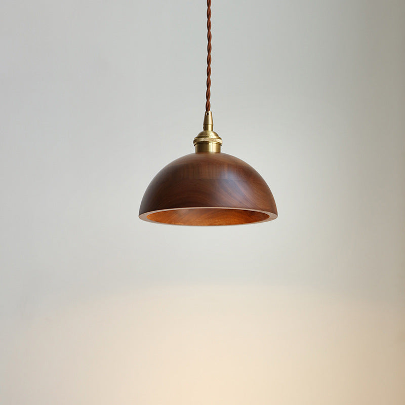 Black Walnut Single-head Droplight Leisure Window Model Room Bed Breakfast Chandelier