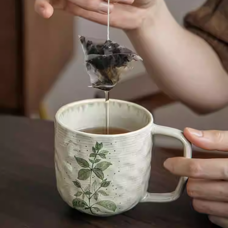 High-End Ceramic Latte Mug - Stylish Office Water Cup
