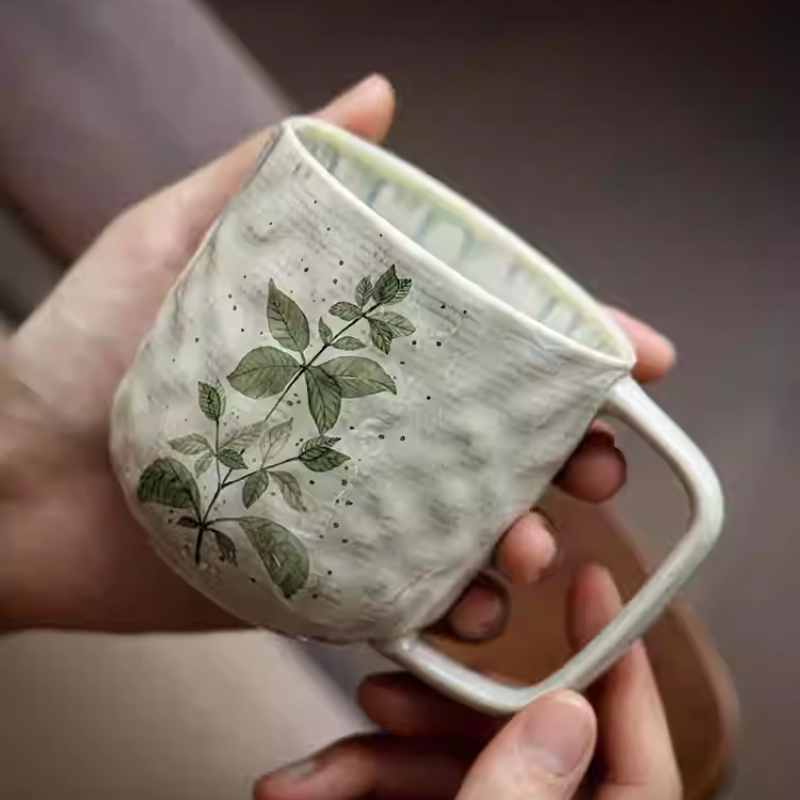 High-End Ceramic Latte Mug - Stylish Office Water Cup