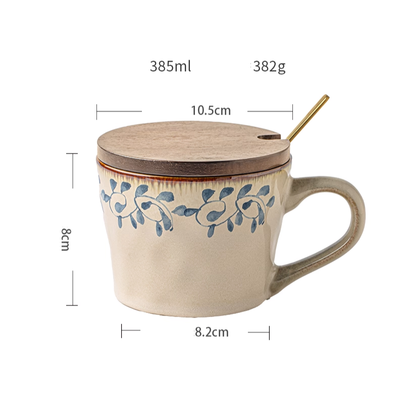 Literary Retro Mug - Ceramic Ear-Hanging Coffee & Breakfast