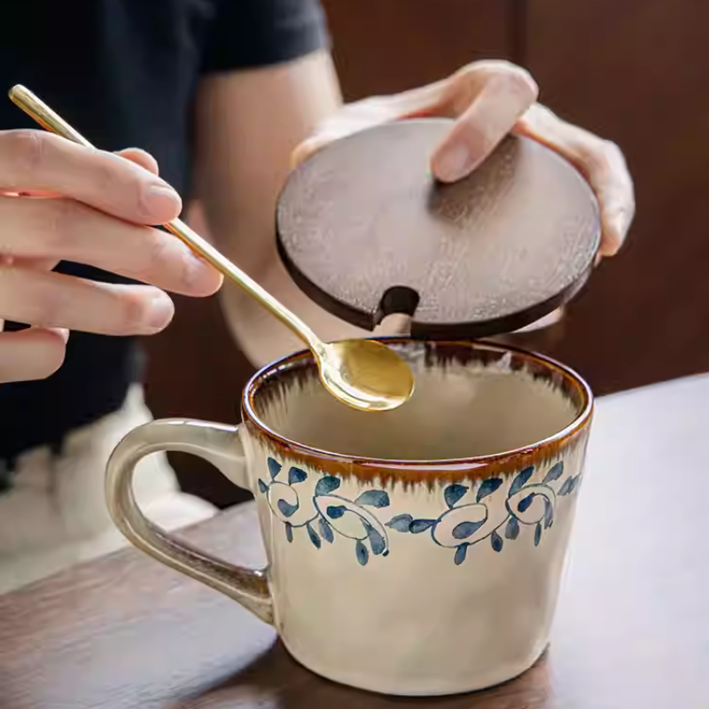 Literary Retro Mug - Ceramic Ear-Hanging Coffee & Breakfast
