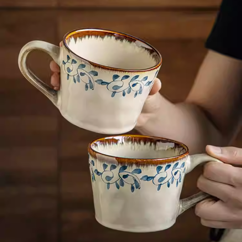 Literary Retro Mug - Ceramic Ear-Hanging Coffee & Breakfast