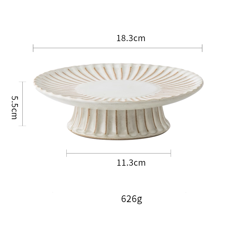 Stoneware Handmade Dessert Plate Tray 7-inch Fruit Plate Dessert Plate Japanese Style