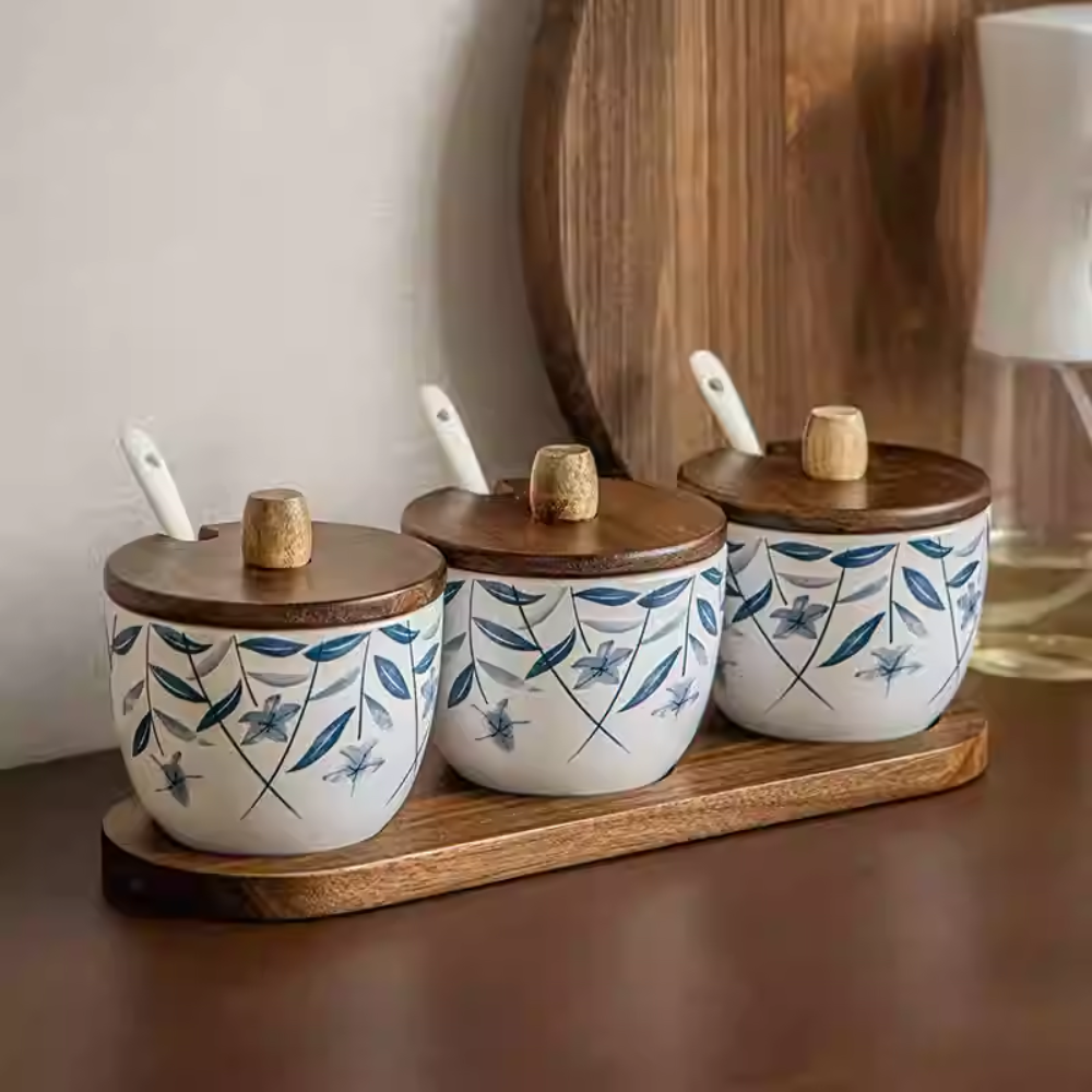 Light Luxury Ceramic Seasoning Jar Set - Kitchen Household