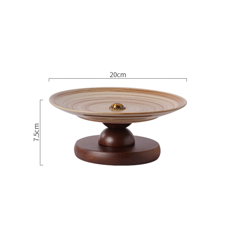 Retro Japanese Ceramic Dessert Plate – Handmade Fruit & Nut Tray