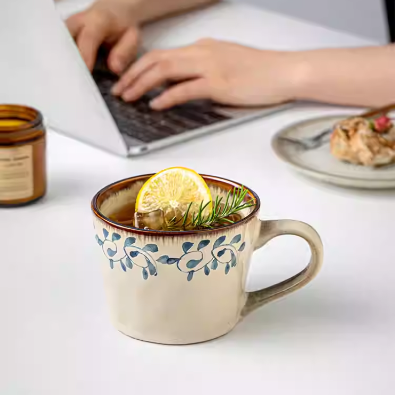 Literary Retro Mug - Ceramic Ear-Hanging Coffee & Breakfast