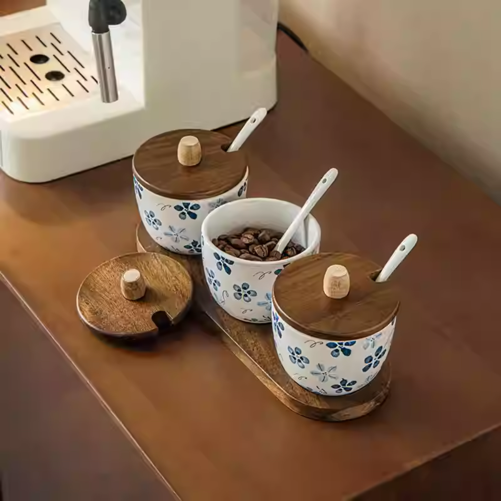 Light Luxury Ceramic Seasoning Jar Set - Kitchen Household