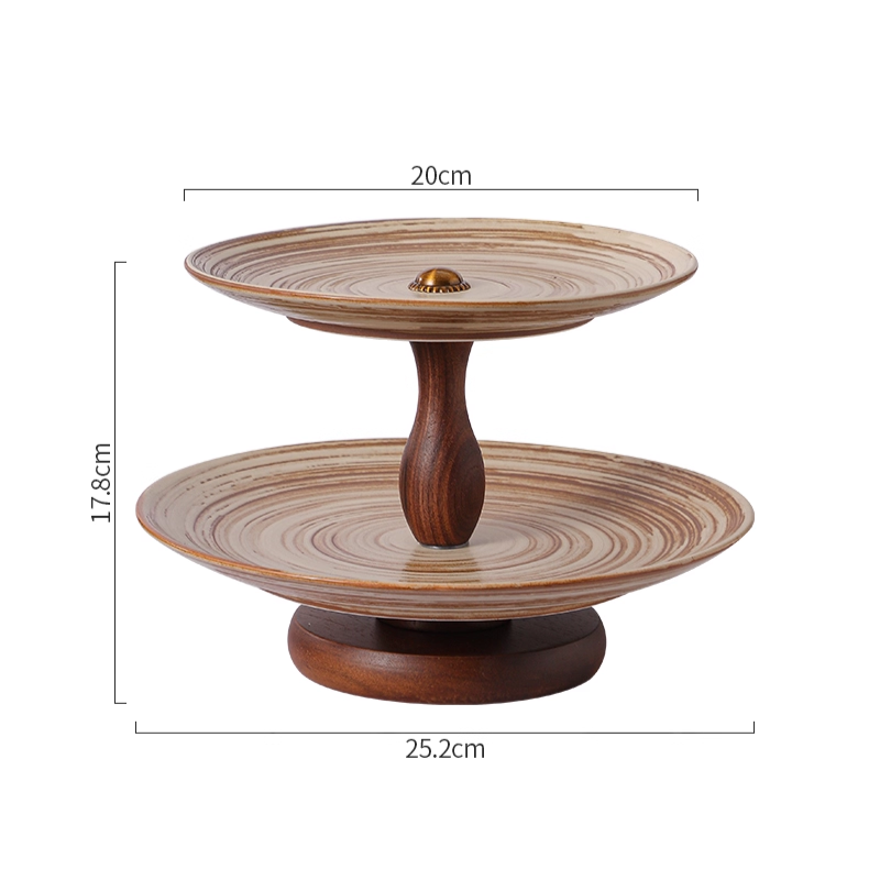 Retro Japanese Ceramic Dessert Plate – Handmade Fruit & Nut Tray