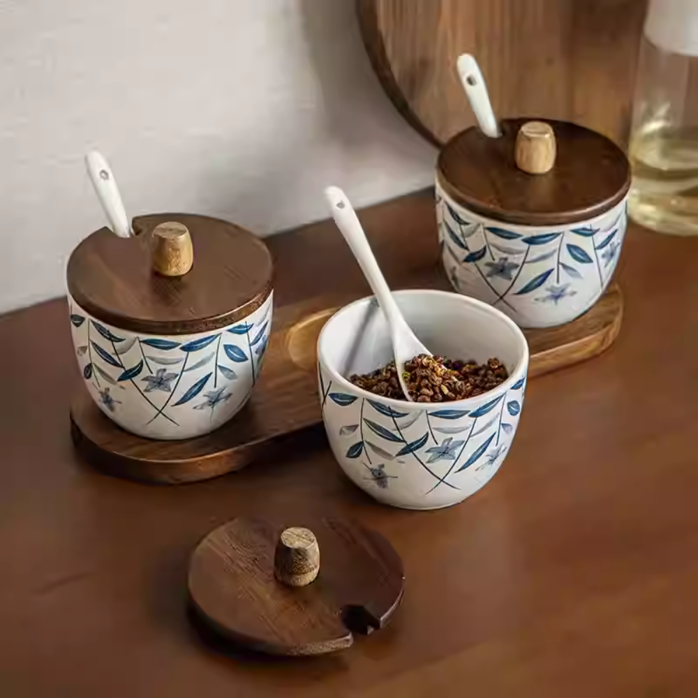 Light Luxury Ceramic Seasoning Jar Set - Kitchen Household