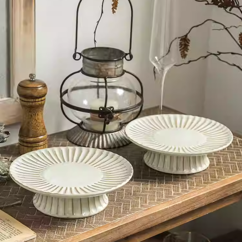 Stoneware Handmade Dessert Plate Tray 7-inch Fruit Plate Dessert Plate Japanese Style
