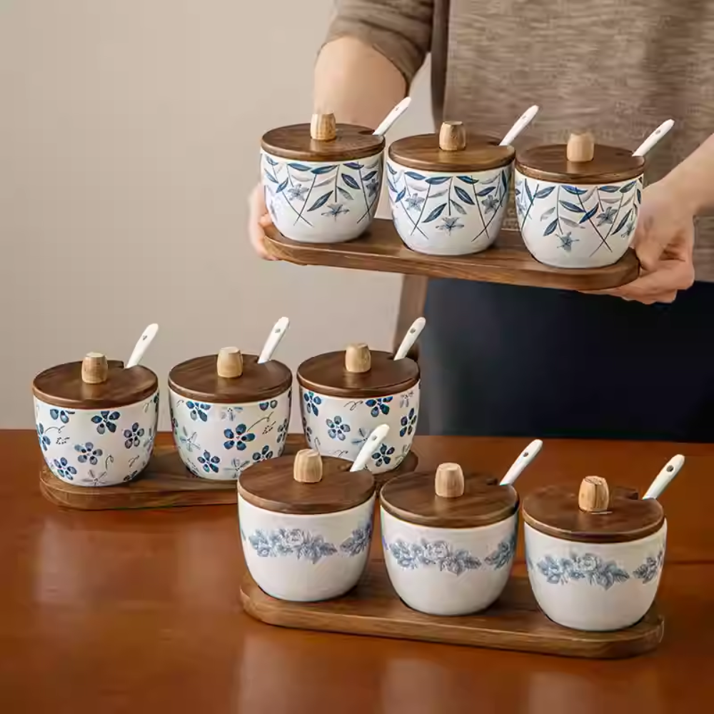 Light Luxury Ceramic Seasoning Jar Set - Kitchen Household