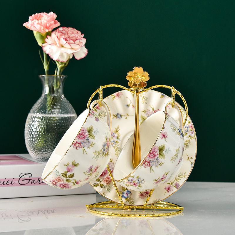 Vintage Floral Coffee Ceramic Tea Cup Set