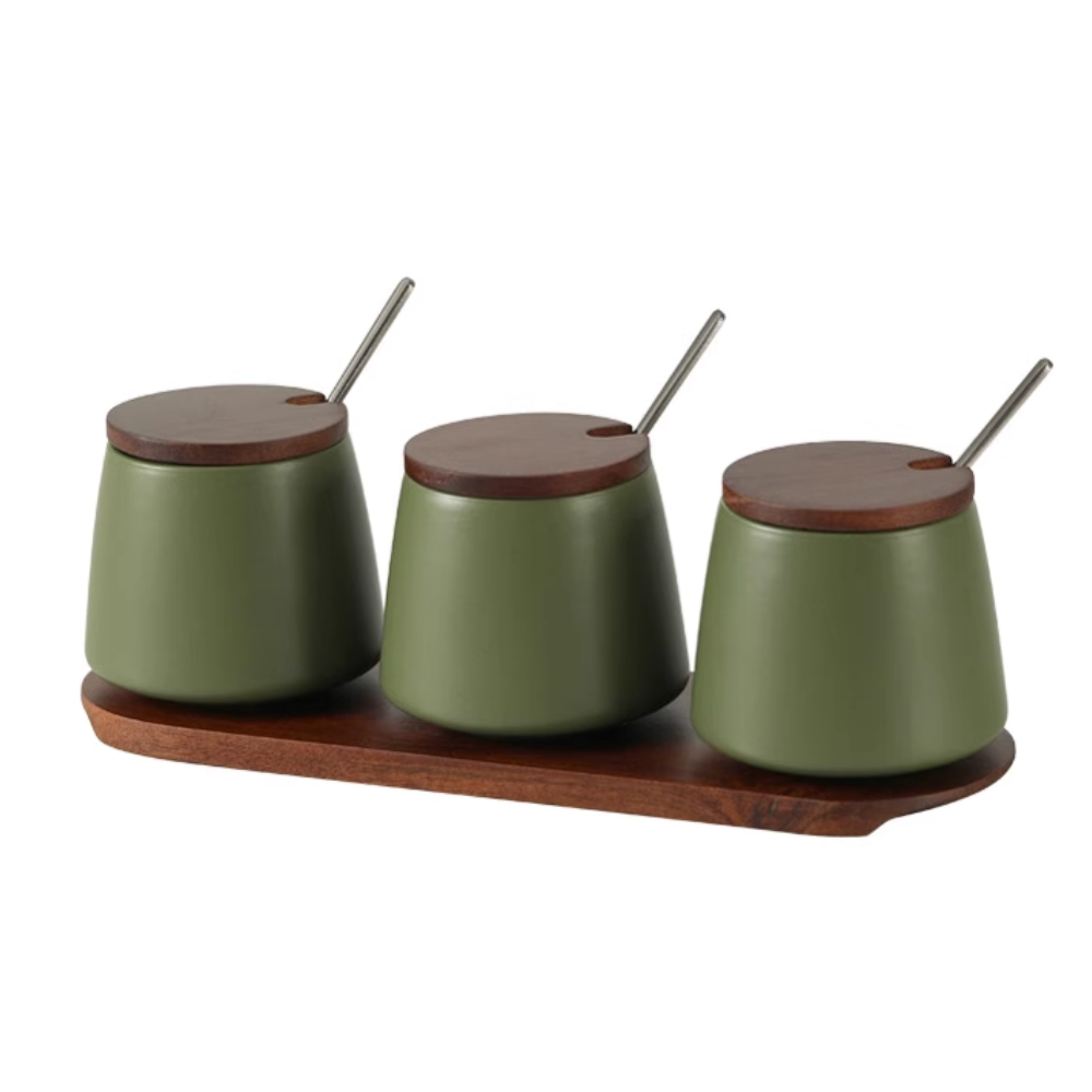 Nordic Ceramic Seasoning Jar Set - Kitchen Salt Shaker