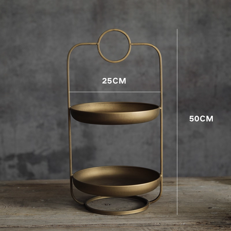 Light Luxury Retro Metal Cake & Fruit Plate – Wedding Tray