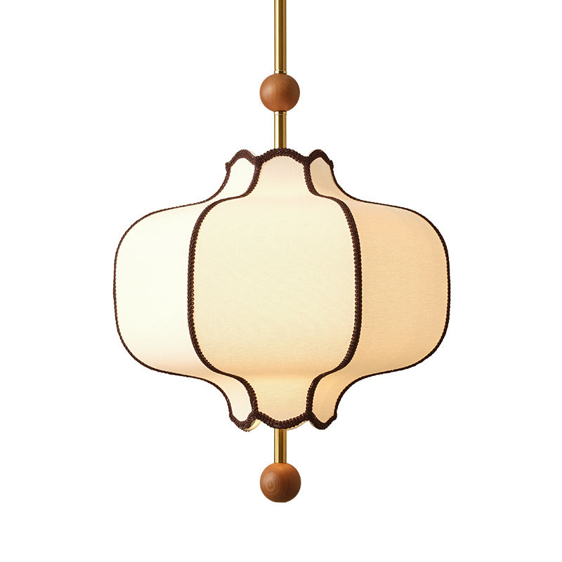 French Style Bedroom Fabric Craft Chandelier Mid-ancient Simple Solid Wood Romantic Room Lamps