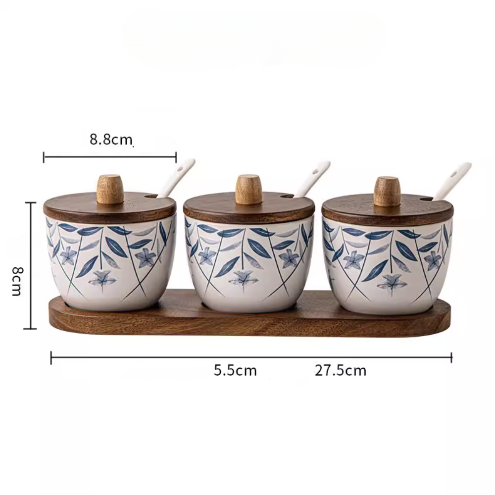 Light Luxury Ceramic Seasoning Jar Set - Kitchen Household