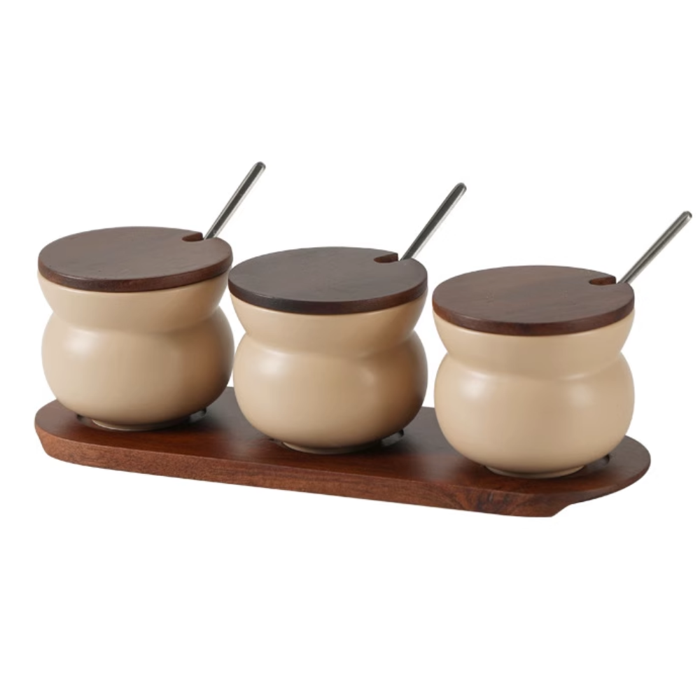 Nordic Ceramic Seasoning Jar Set - Kitchen Salt Shaker