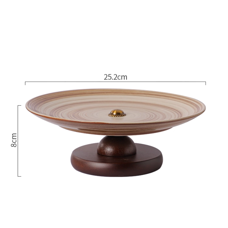 Japanese Retro Double-Layer U-Shaped Dessert Plate - Handmade