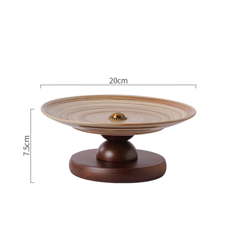 Japanese Retro Double-Layer U-Shaped Dessert Plate - Handmade