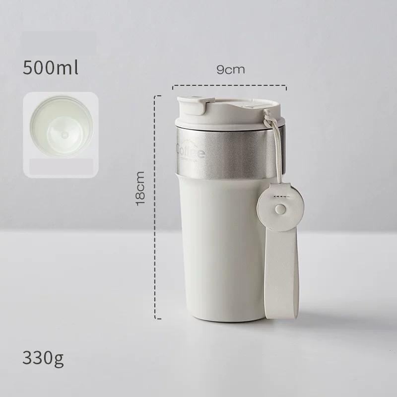 Carrot thermos cup ceramic liner coffee cup female high value straw water cup portable accompanying cold cup