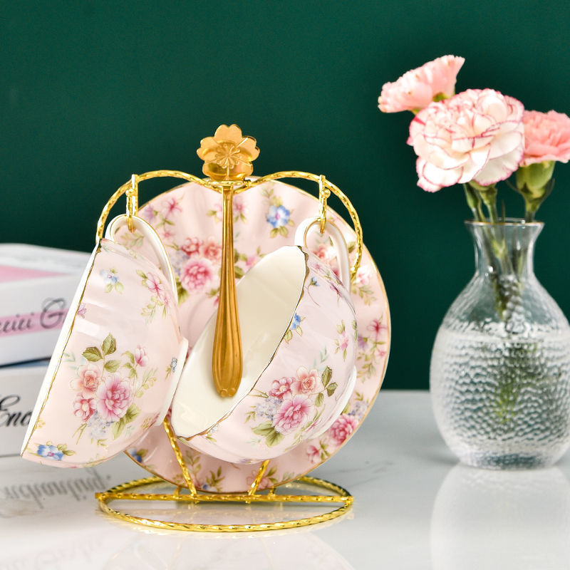 Vintage Floral Coffee Ceramic Tea Cup Set