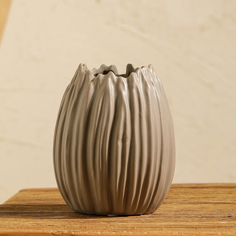Zen Shell-shaped Ceramic Vase Decoration Furnishings