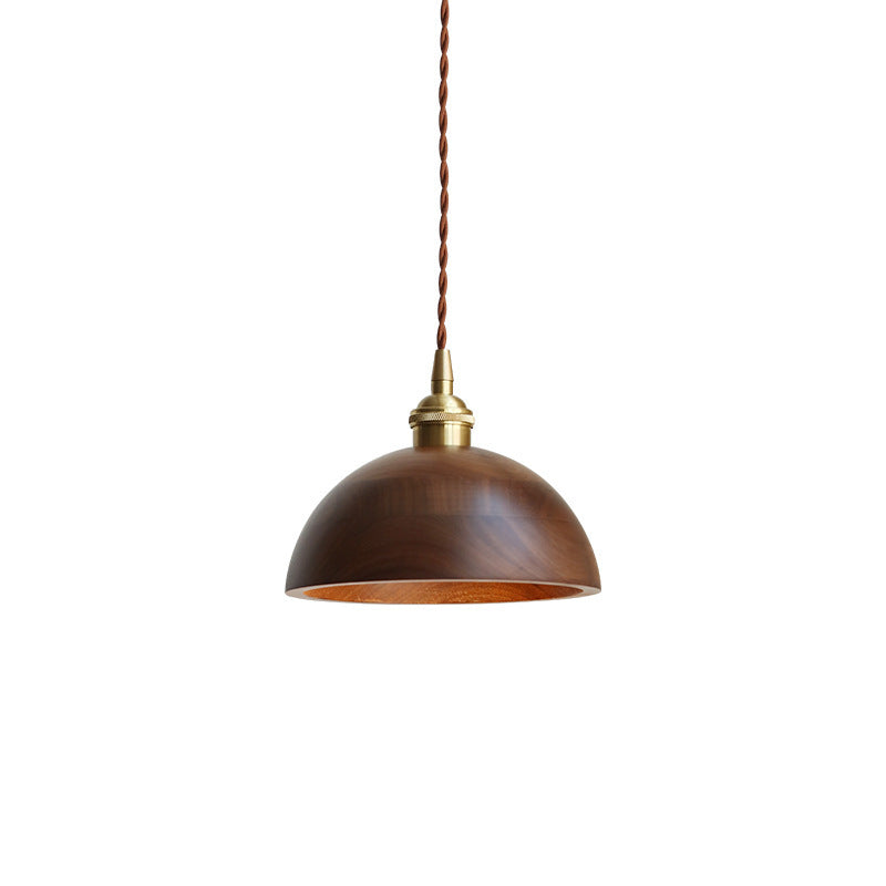 Black Walnut Single-head Droplight Leisure Window Model Room Bed Breakfast Chandelier