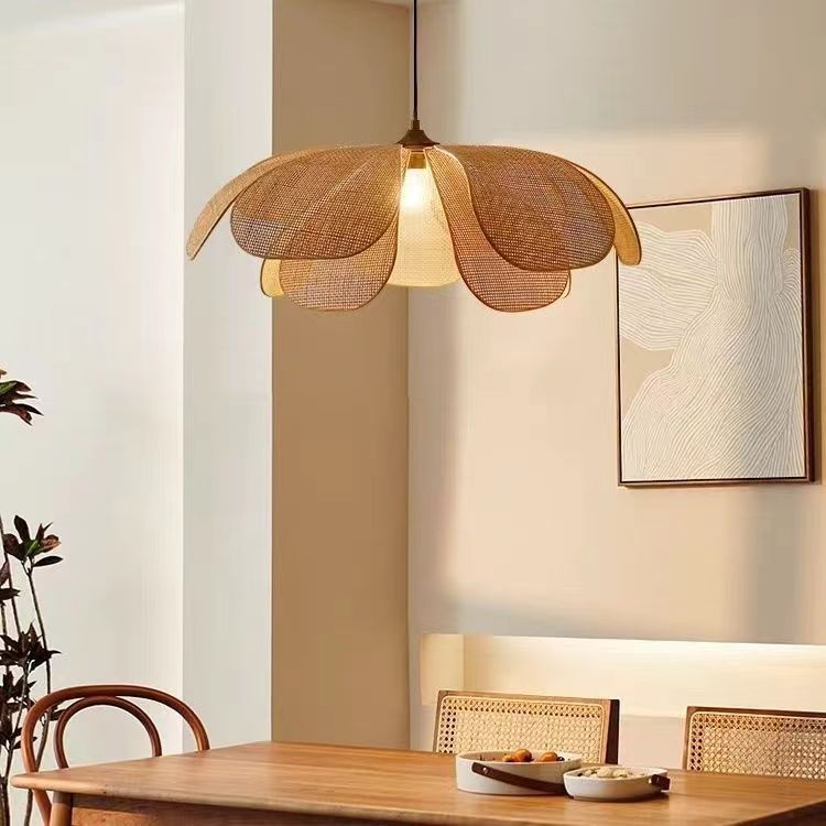 Creative Handmade Rattan Petal Chandelier