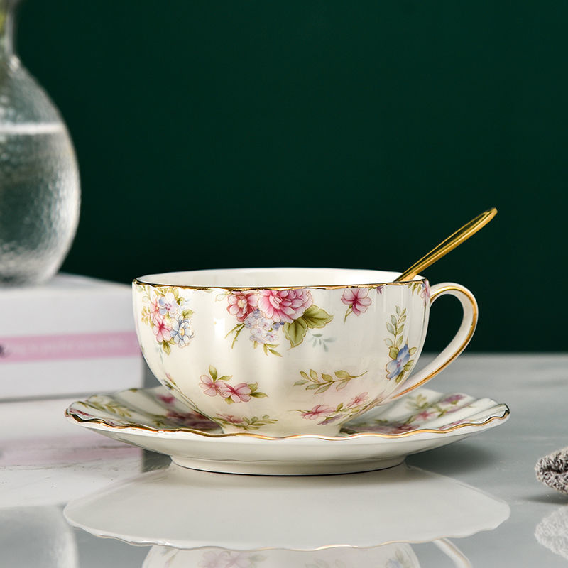 Vintage Floral Coffee Ceramic Tea Cup Set