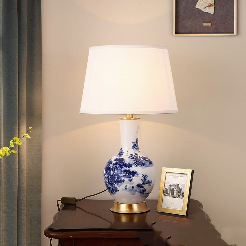 Pine Blue And White Porcelain Table Lamp