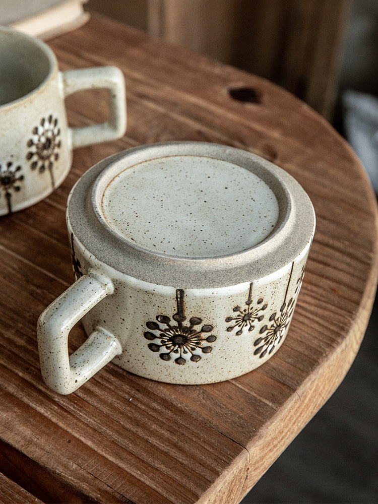 Japanese Coarse Pottery Coffee Cup Set