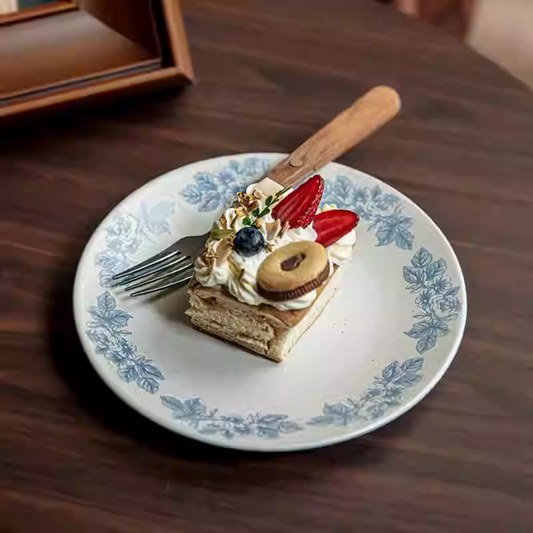 French Retro Ceramic Plate - Dessert, Cake & Breakfast