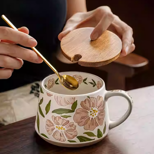 Super Beautiful Floral Ceramic Mug - Coffee & Water Cup