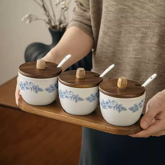 Light Luxury Ceramic Seasoning Jar Set - Kitchen Household
