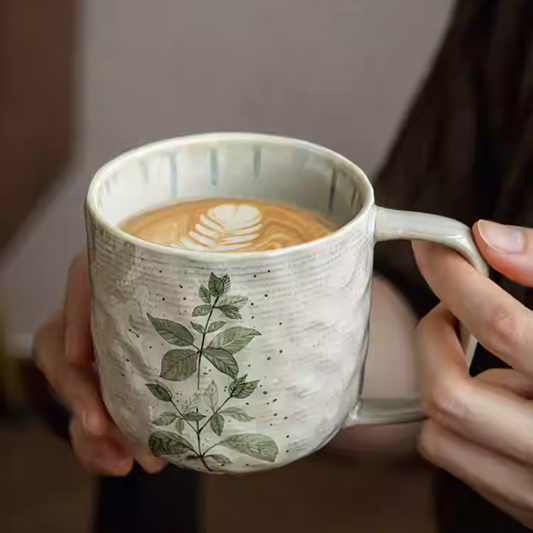 High-End Ceramic Latte Mug - Stylish Office Water Cup