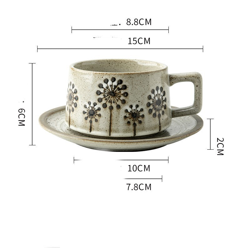 Japanese Coarse Pottery Coffee Cup Set